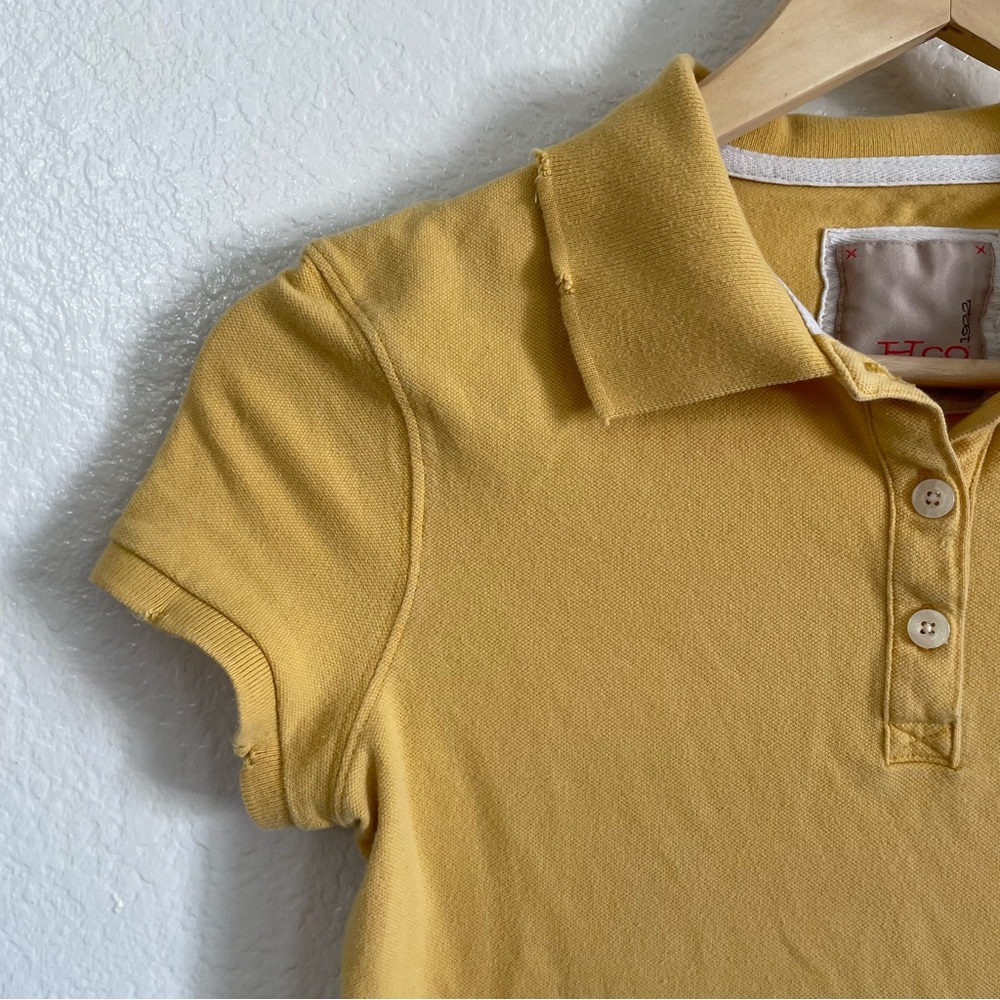 2000’s Hollister Short Sleeve Polo Collared Shirt Mustard Yellow Cotton Y2K M - Picture 2 of 8
